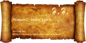 Homoki Henriett névjegykártya